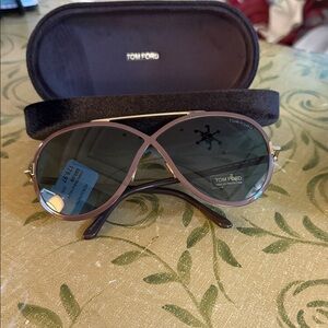 Tom Ford Women's Rickie Sunglasses - Brown Frame with Gold Accents-65 mm